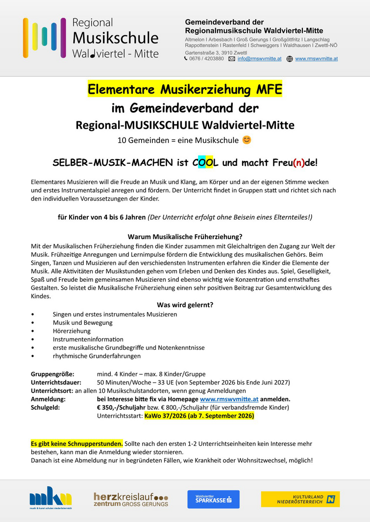 Vorstand GV der Regionalmusikschule Waldviertel-Mitte